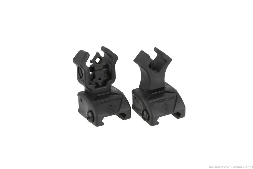 Diamondhead Diamond  NiteBrite AR-15 Folding Sights Set Backup Quick deploy-img-0