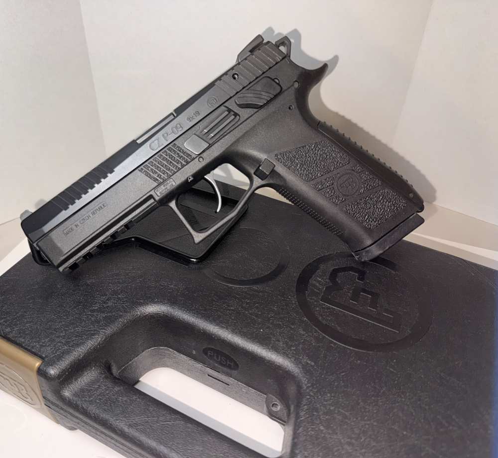 CZ P-09 Full Size 9mm DA/SA Omega Trigger Black Poly Case Handgun P09 LNIB-img-1