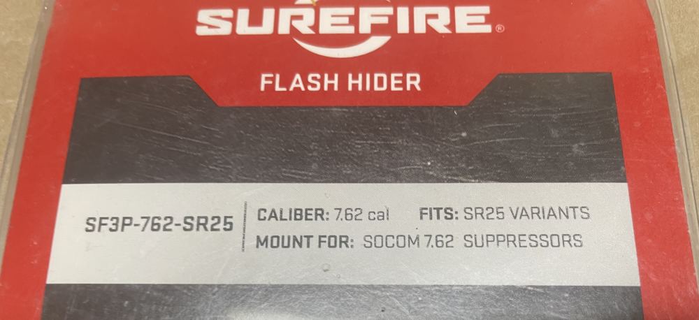 SureFire KAC SR25 7.62 SOCOM Flash Hider - 3/4x24 -img-1