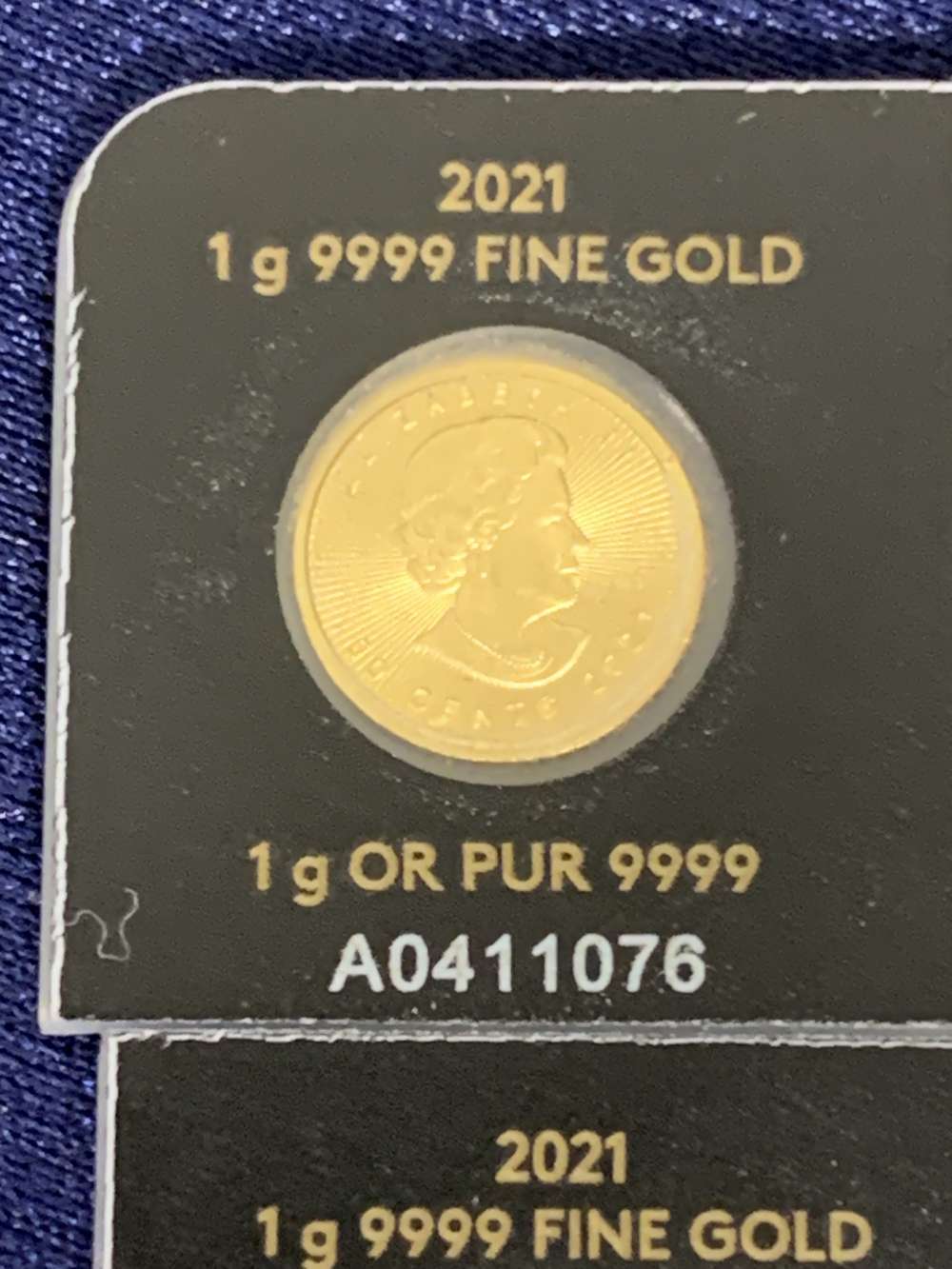 Royal Canadian Mint 2021 1g .9999 fine gold round sealed - 4 rounds -img-2