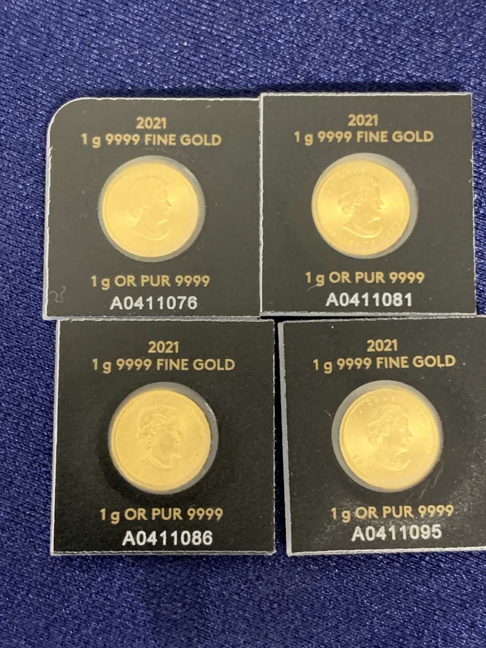 Royal Canadian Mint 2021 1g .9999 fine gold round sealed - 4 rounds -img-1