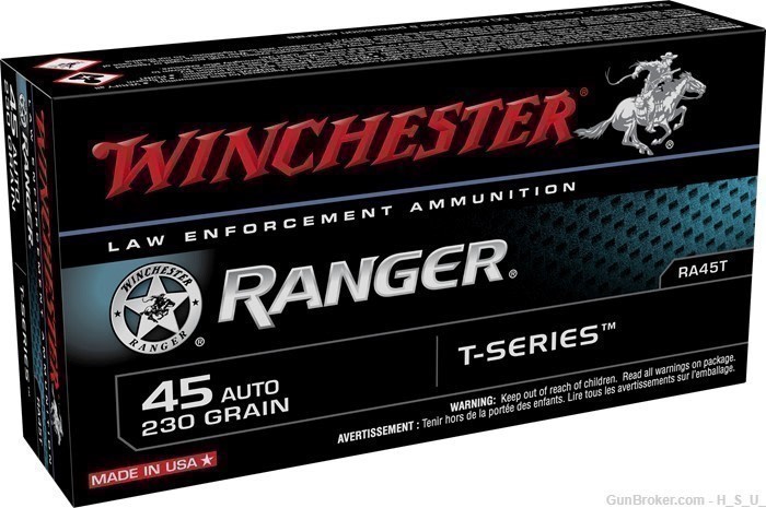 250 Rounds WINCHESTER LE RANGER-T .45 ACP Ammo 230 Grain JHP 45 auto -img-0