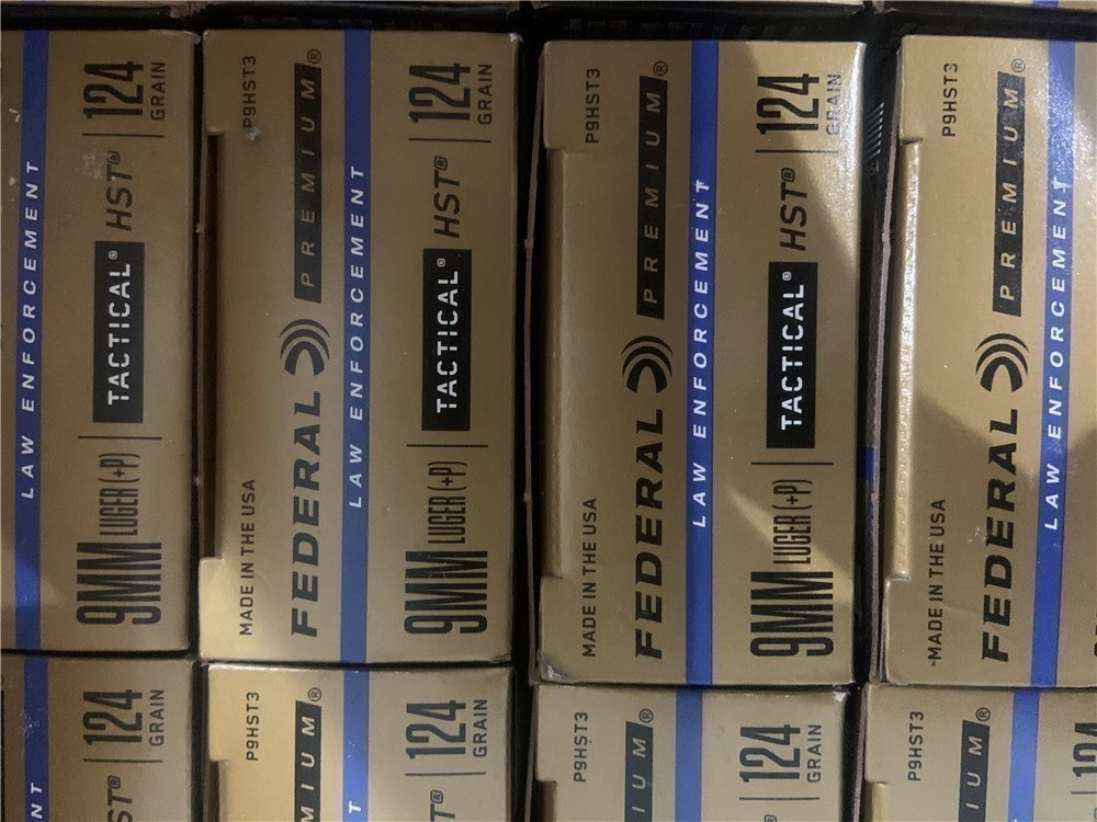 100 Rounds LE Federal Tactical HST 9mm 124 GN +P JHP 9 Ammo-img-1