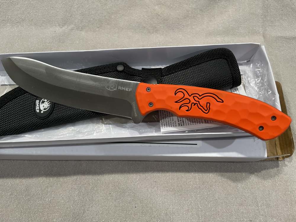 Browning Skinning Knife RMEF 5.5" Fixed Blade New-img-1