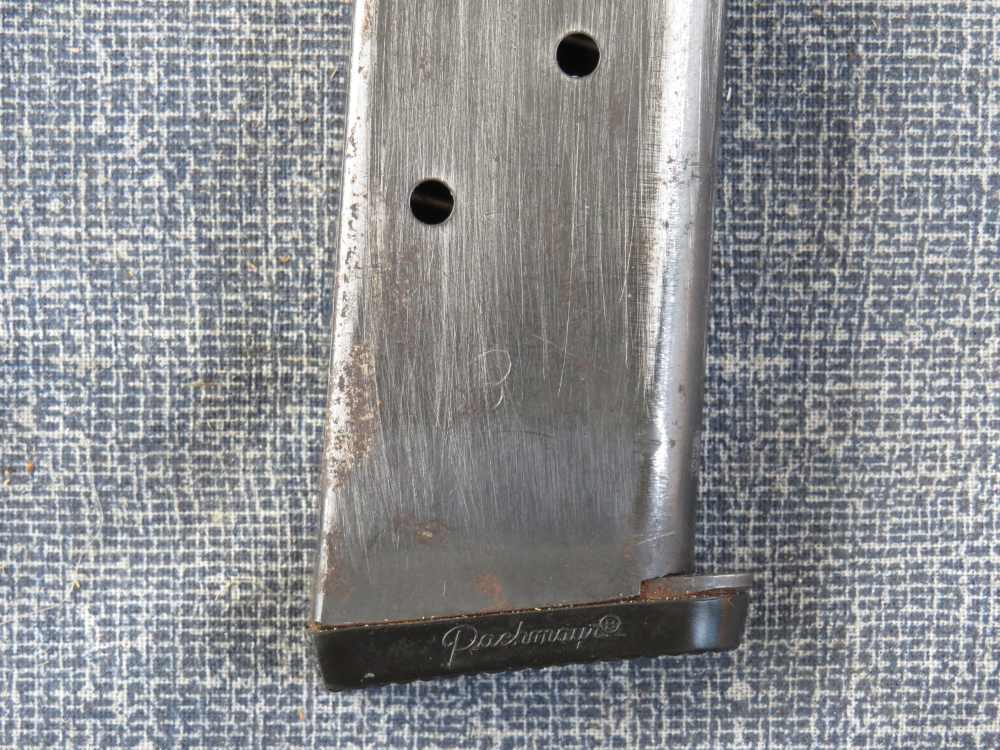 WWI 1911 TWO 2 TONE 45 7 RD MAGAZINE w PACHMAYR BASE VERY GOOD WORKING COND-img-12