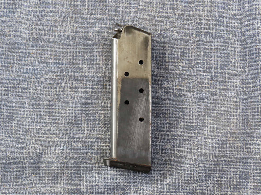 WWI 1911 TWO 2 TONE 45 7 RD MAGAZINE w PACHMAYR BASE VERY GOOD WORKING COND-img-2