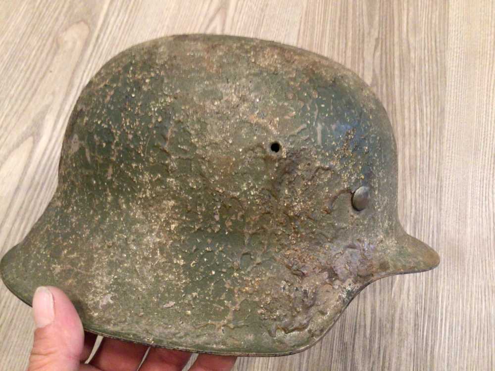 Original WWII German M42  Helmet W/Liner-img-0
