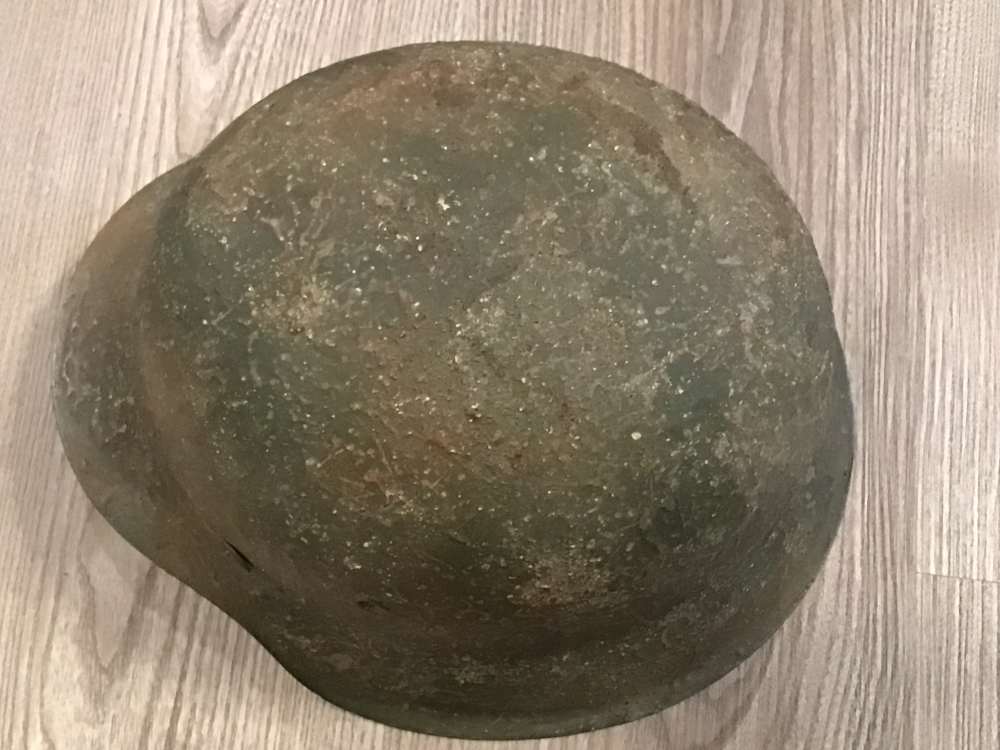 Original WWII German M42  Helmet W/Liner-img-3