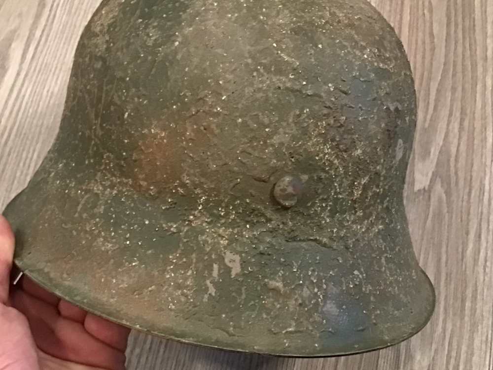 Original WWII German M42  Helmet W/Liner-img-4