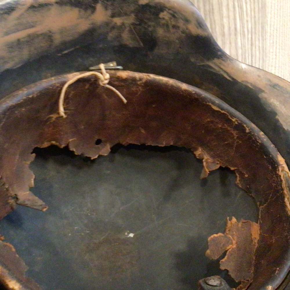 Original WWII German M42  Helmet W/Liner-img-11