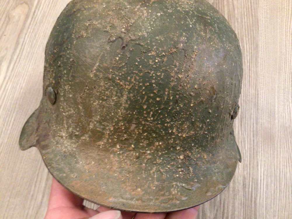 Original WWII German M42  Helmet W/Liner-img-2