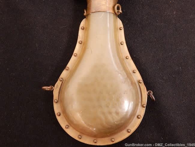 1840s-50s Rifle & Shotgun Tortoise Shell Powder Flask-img-2