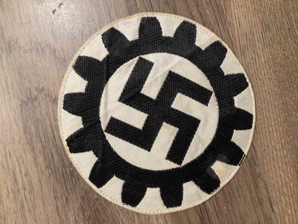 Original WWII German DAF Sport Shirt Patch W/RZM Tag-img-0