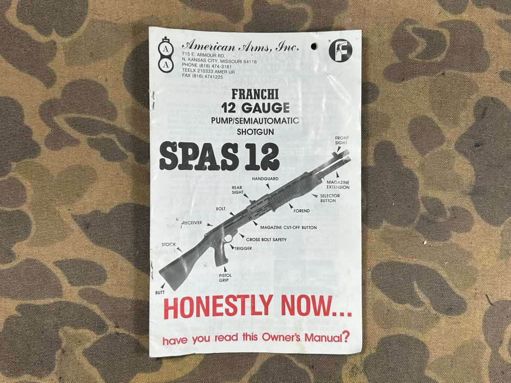 Franchi SPAS-12 Operator Manual ORIGINAL VTG w/ Parts List FIE SPAS12-img-1