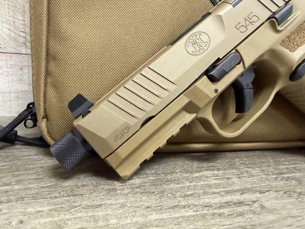 FNH FN HERSTAL 545 TACTICAL FDE FLAT DARK EARTH 45 ACP THREADED 66-101384 -img-1