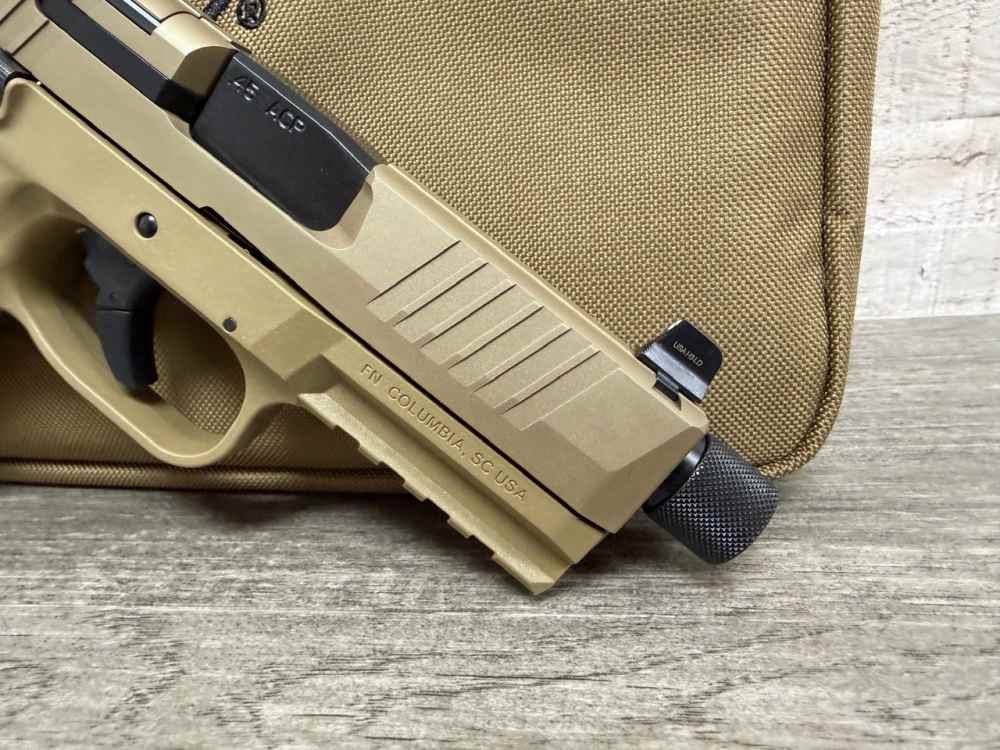FNH FN HERSTAL 545 TACTICAL FDE FLAT DARK EARTH 45 ACP THREADED 66-101384 -img-9