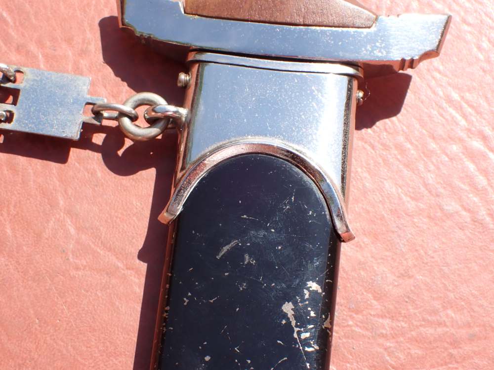 GERMAN WWII NSKK OFFICERS DAGGER w/ CHAINED SCABBARD RZM M7/66 EICKHORN-img-169