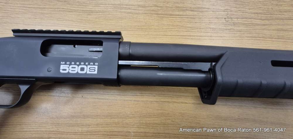 MOSSBERG 590S TACTICAL 12 GA 18" BRL, ATI ADJUSTABLE STOCK LIGHT SIGHT RAIL-img-5