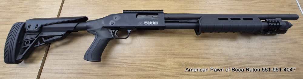 MOSSBERG 590S TACTICAL 12 GA 18" BRL, ATI ADJUSTABLE STOCK LIGHT SIGHT RAIL-img-3