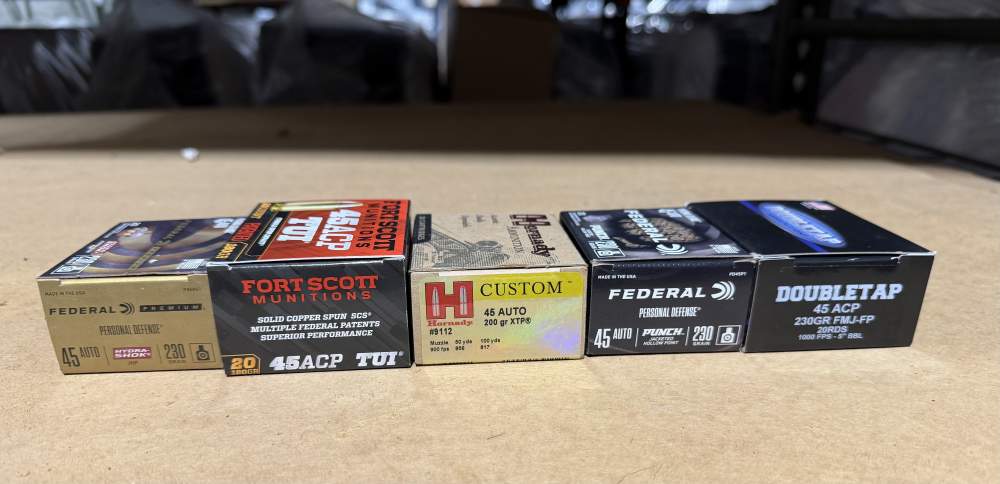 45 ACP AMMUNITION LOT OF 5 BOXES-img-1