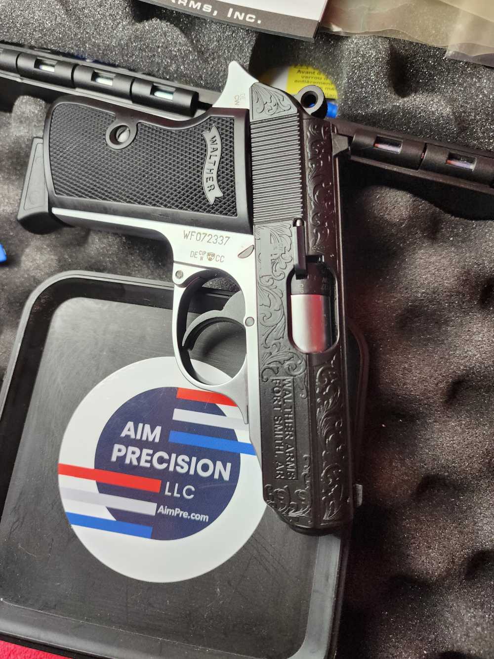 WALTHER PPK/S 22LR 10+1 BLACK NICKEL RARE ENGRAVING THREADED BARREL *2* 10R-img-2