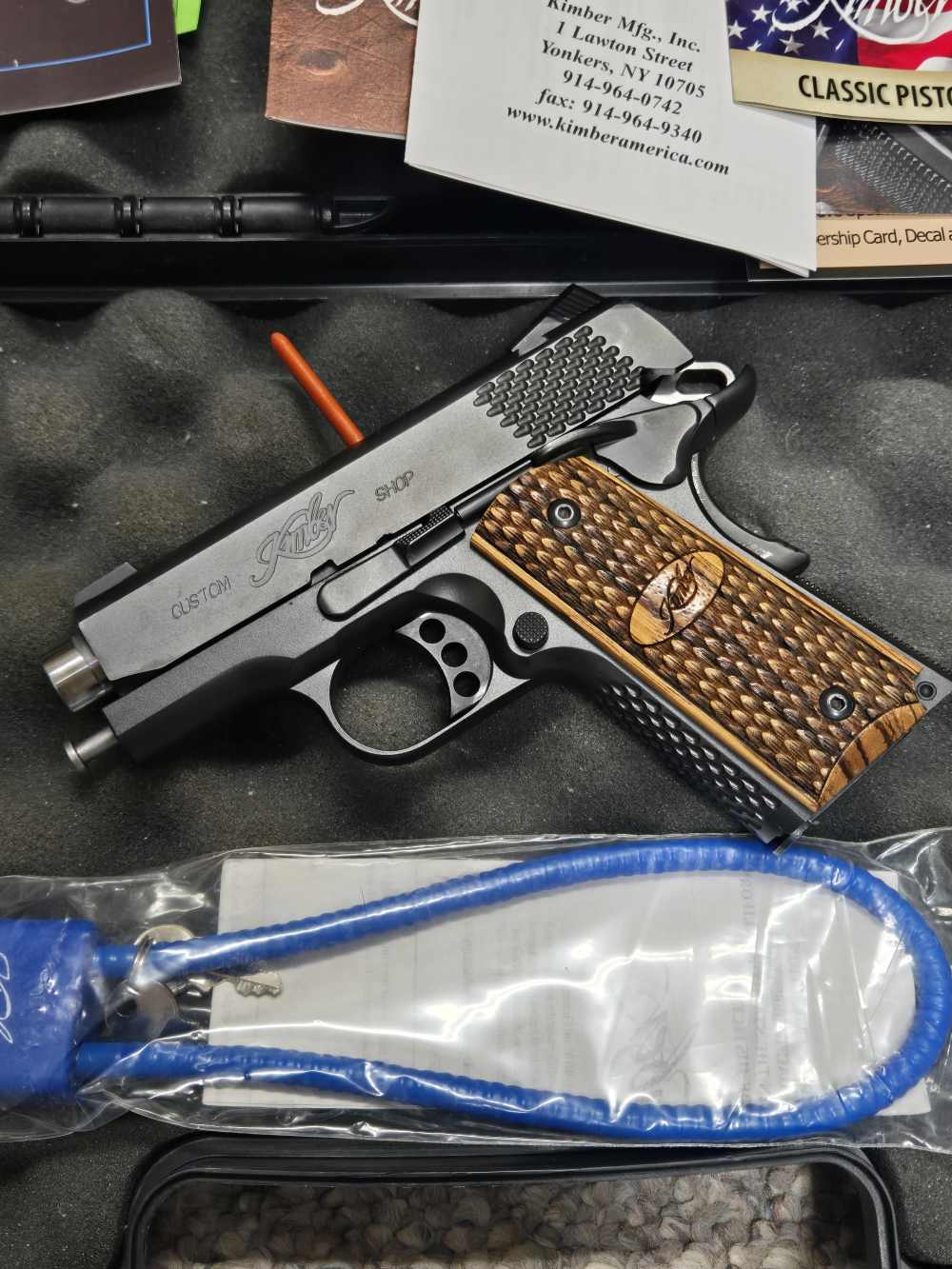 Kimber Ultra Raptor II 45 ACP Matte Blue Night sights as new condition-img-2
