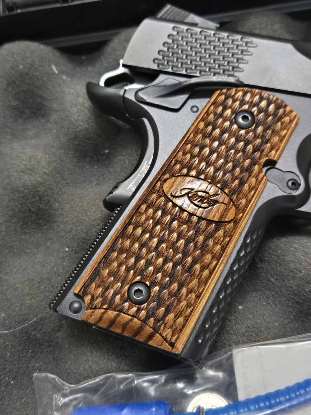 Kimber Ultra Raptor II 45 ACP Matte Blue Night sights as new condition-img-6