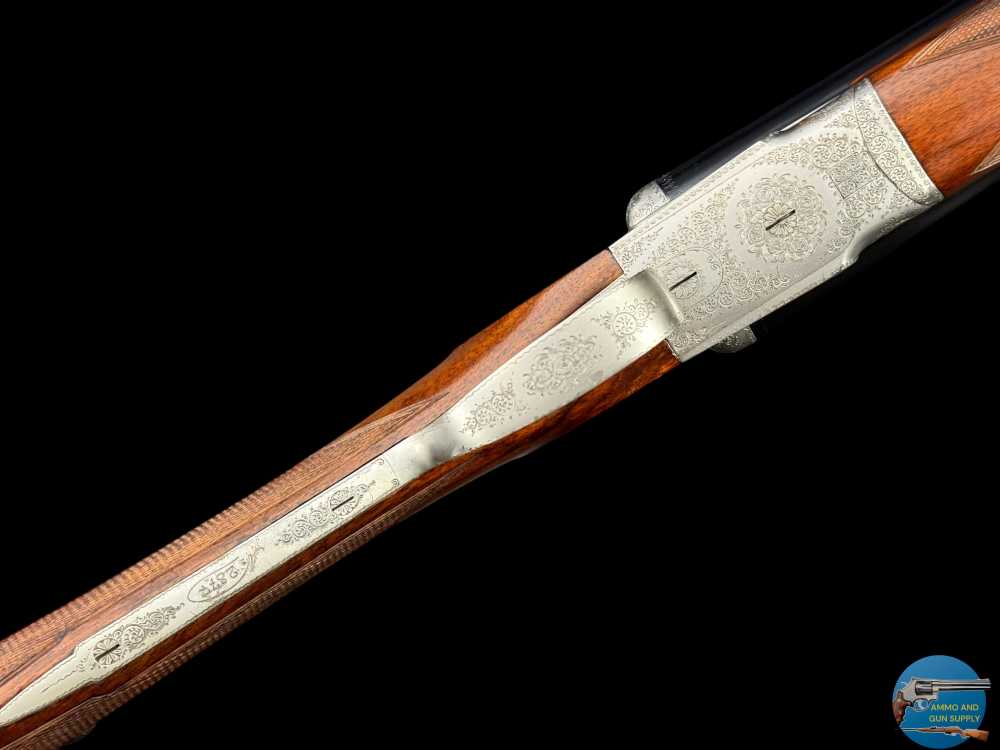 BEAUTIFUL FN HERSTAL 12 GA SXS - ROSE & SCROLL ENGRAVED - HORN BUTT -img-6