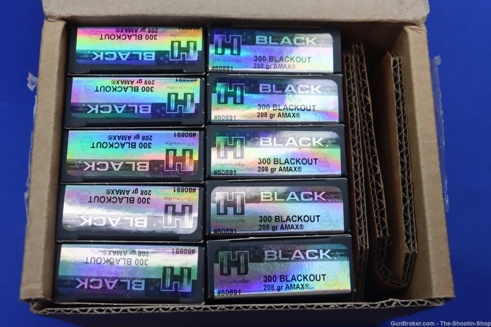 Hornady BLACK 300 Blackout Rifle Ammunition 200RD Ammo 208GR AMAX 80891 BLK-img-1