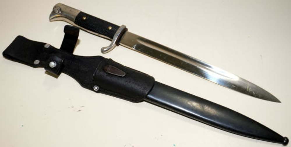 German Dress Blade Bayonet With Sheath Robiklass Solingen Nickel Mauser-img-0