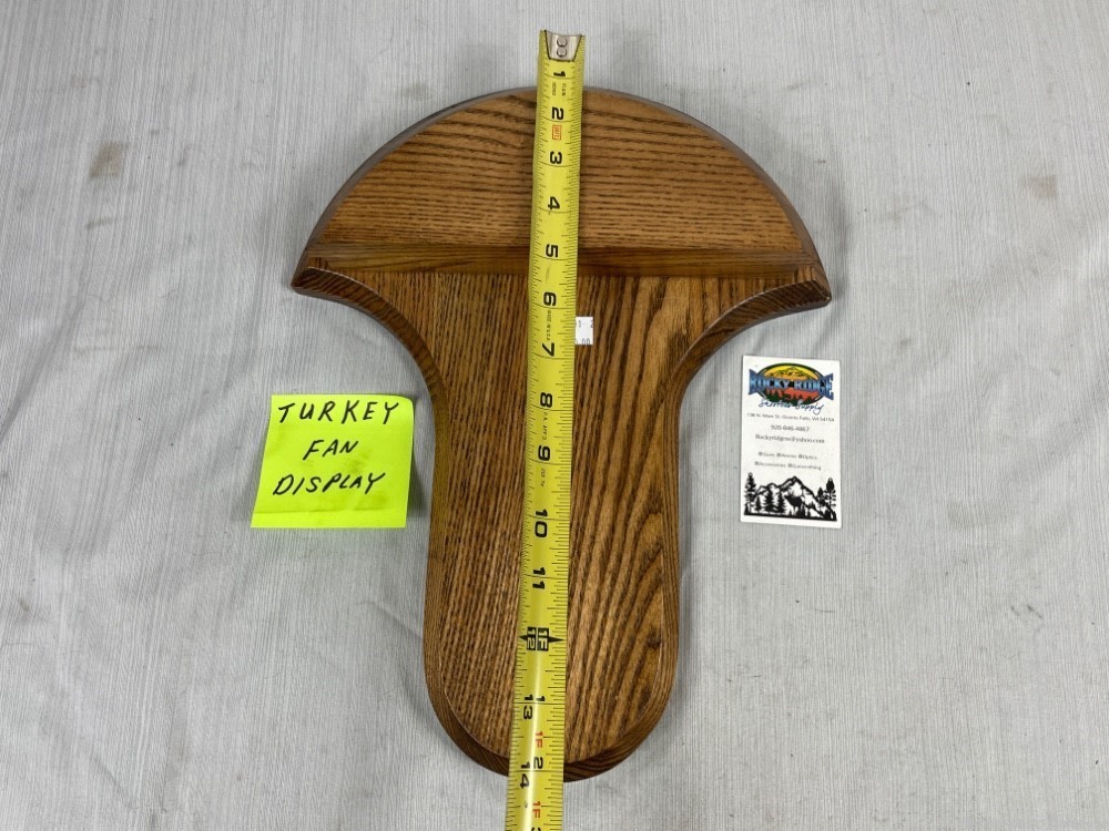 Solid Oak Wild Turkey Fan Plaque Taxidermy -img-4