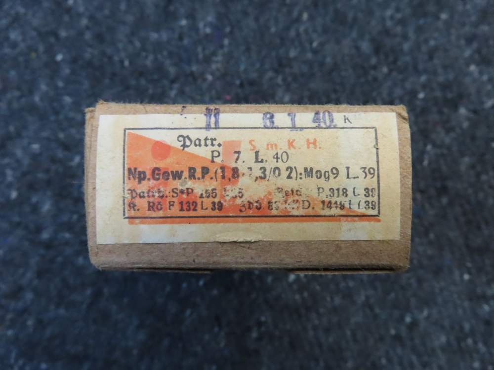 WWII GERMAN 8mm MAUSER AMMO S.m.K.H. TUNGSTEN CORE-ARMOR PIERCING-RARE-img-1