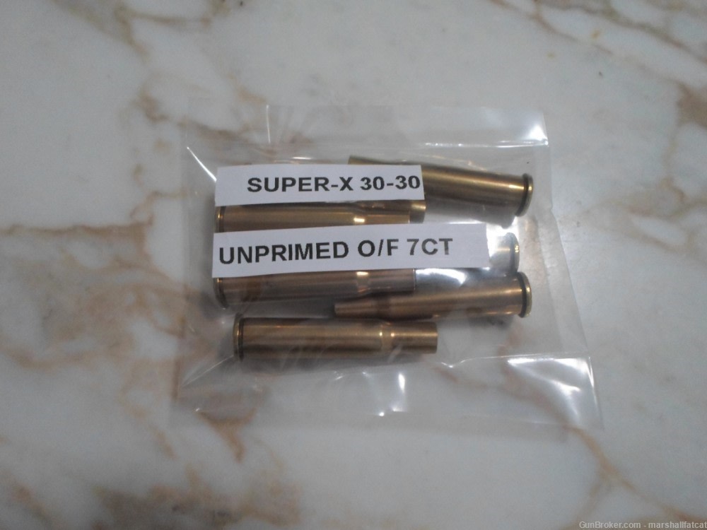 Super-X 30-30 Once Fired Unprimed Brass 7ct-img-0
