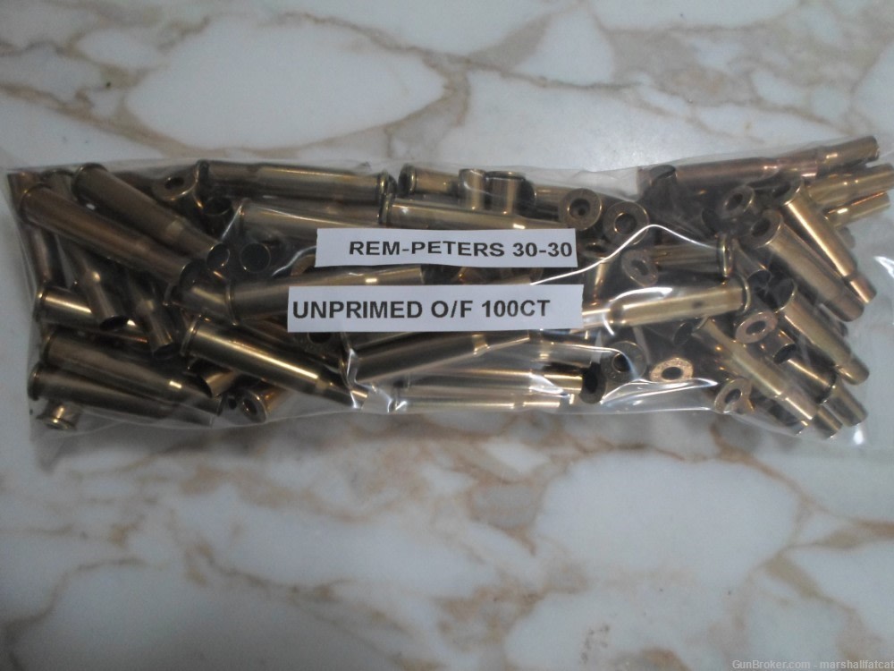 Remington-Peters 30-30 Once Fired Unprimed Brass 100ct-img-0