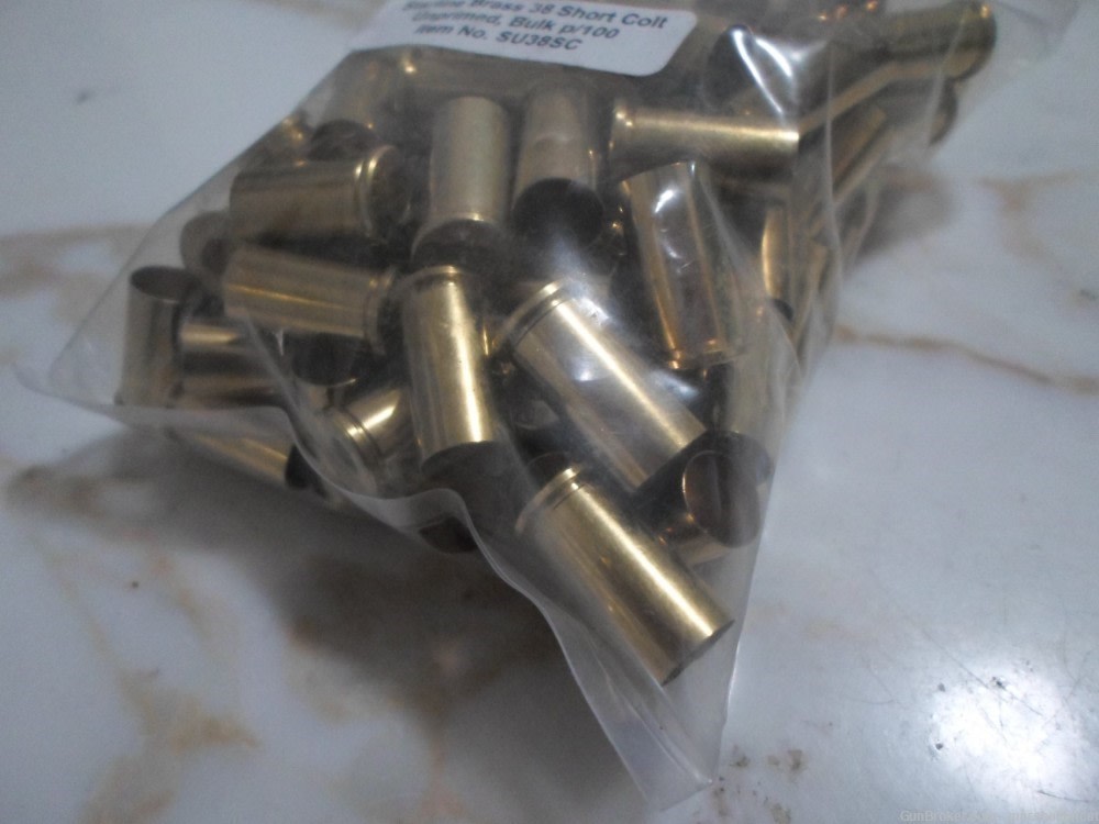 Starline Brass 38 Short Colt Unprimed #SU38SC Bag of 100-img-1