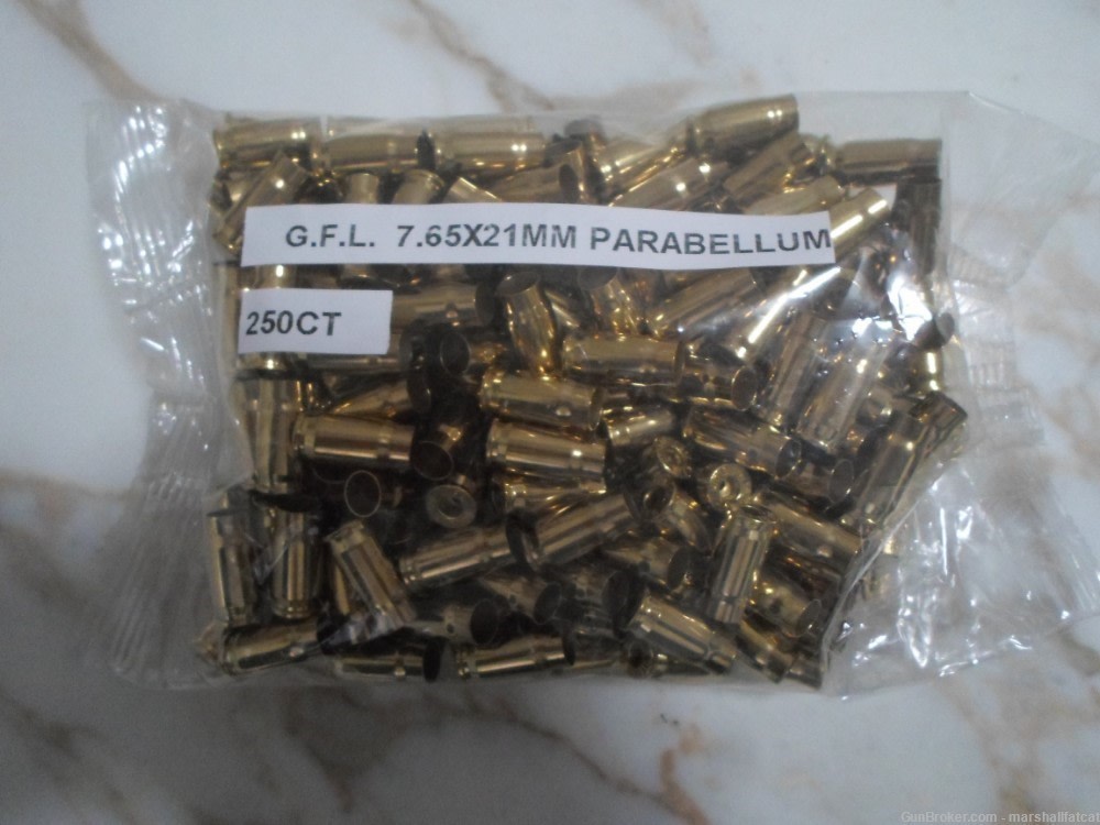 G.F.L.  7.65x21mm Parabellum Brass 250ct-img-0