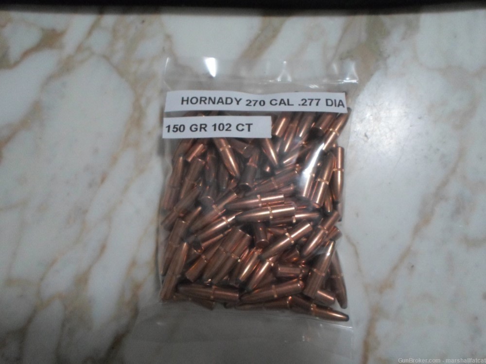 Hornady 270 Cal .277" Dia 150 Gr 102ct-img-0