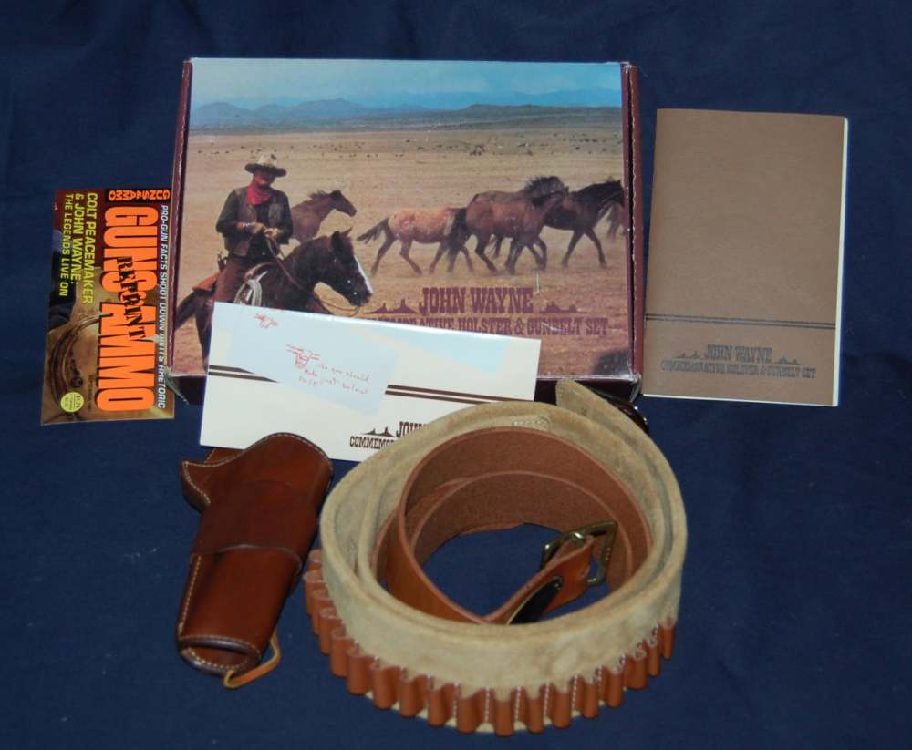 John Wayne Commemorative Holster & Gun Belt by Bianchi w/ Original Box-img-0