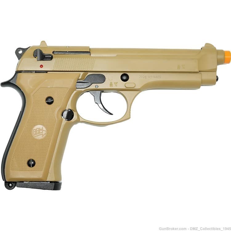 M92 Semi Automatic 9mm Desert Sand Blank Firing Gun + 100 Ammo-img-0