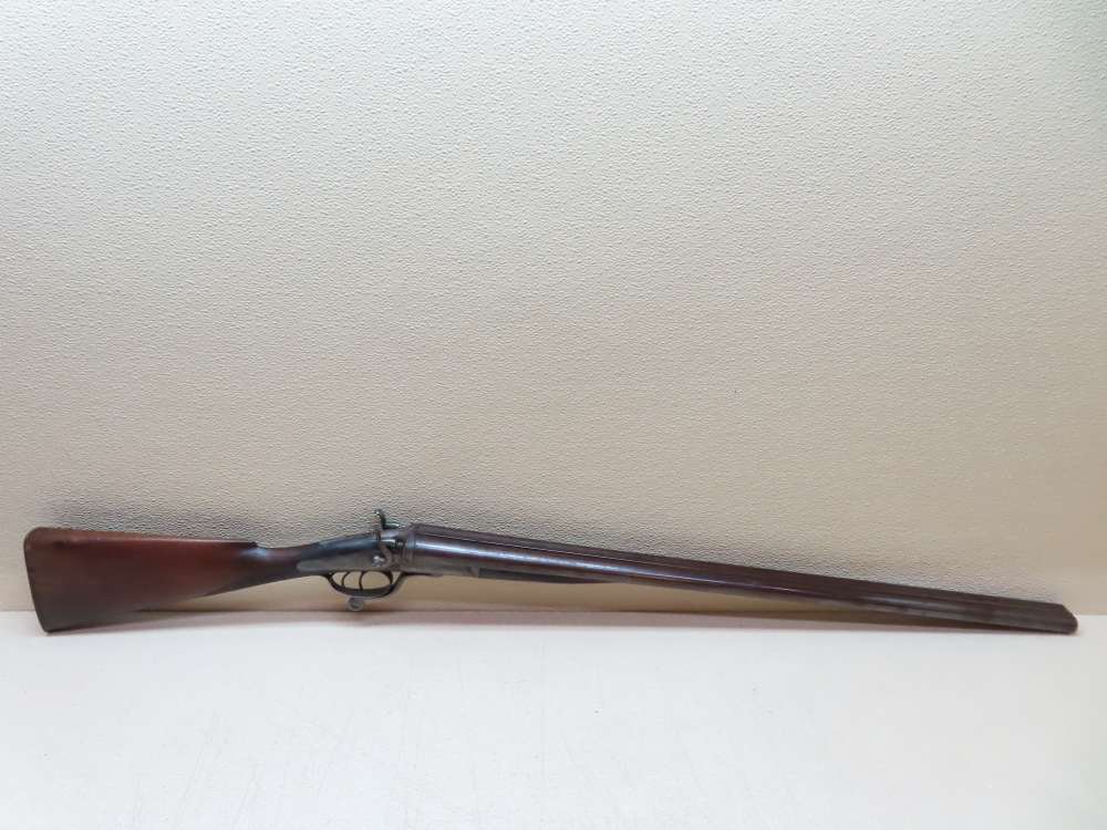 Antique Playfair Double-Barrel SXS Hammer Under Lever Shotgun Damascus -img-0