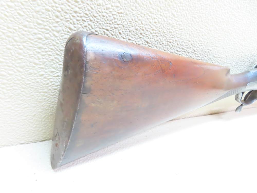 Antique Playfair Double-Barrel SXS Hammer Under Lever Shotgun Damascus -img-1