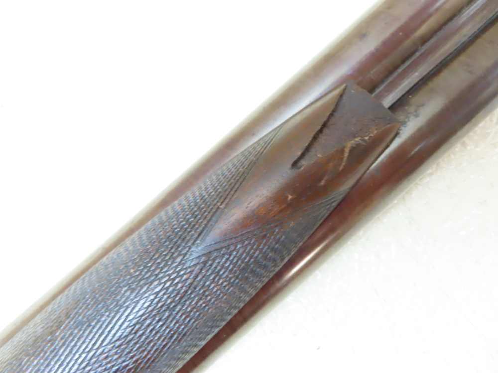 Antique Playfair Double-Barrel SXS Hammer Under Lever Shotgun Damascus -img-25