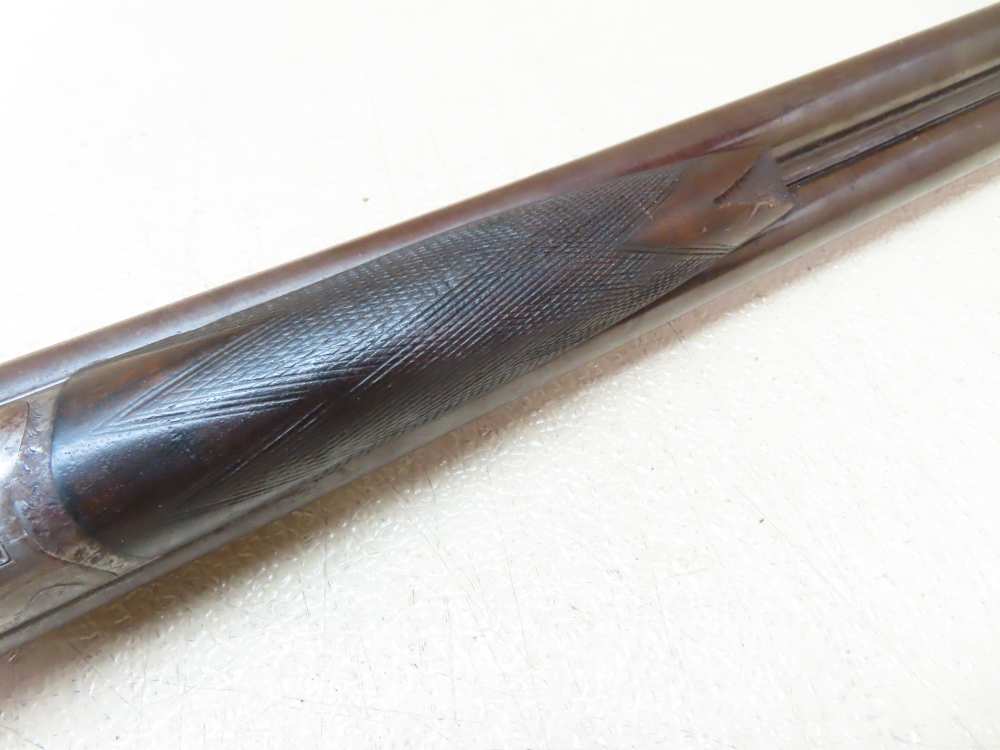 Antique Playfair Double-Barrel SXS Hammer Under Lever Shotgun Damascus -img-50