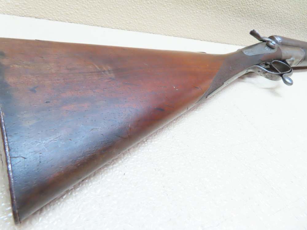 Antique Playfair Double-Barrel SXS Hammer Under Lever Shotgun Damascus -img-18