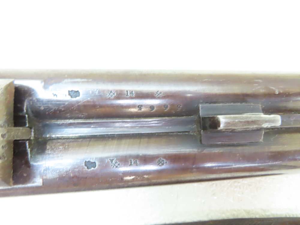 Antique Playfair Double-Barrel SXS Hammer Under Lever Shotgun Damascus -img-55