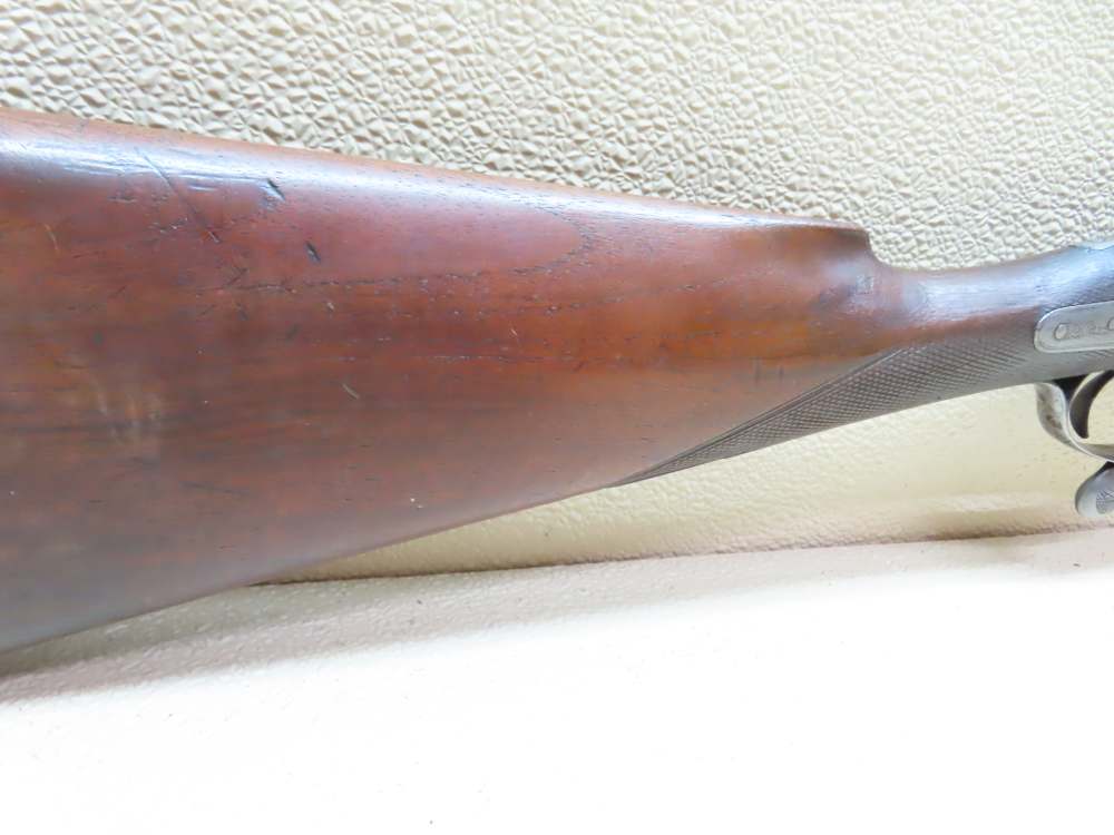 Antique Playfair Double-Barrel SXS Hammer Under Lever Shotgun Damascus -img-3