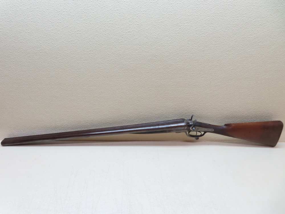 Antique Playfair Double-Barrel SXS Hammer Under Lever Shotgun Damascus -img-61