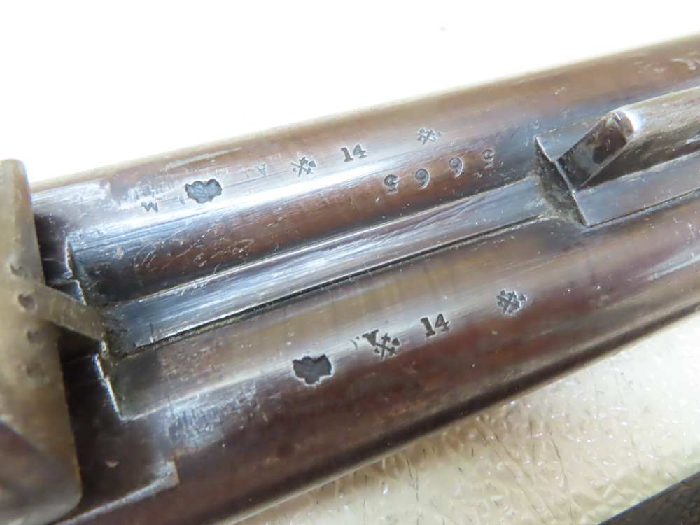 Antique Playfair Double-Barrel SXS Hammer Under Lever Shotgun Damascus -img-54