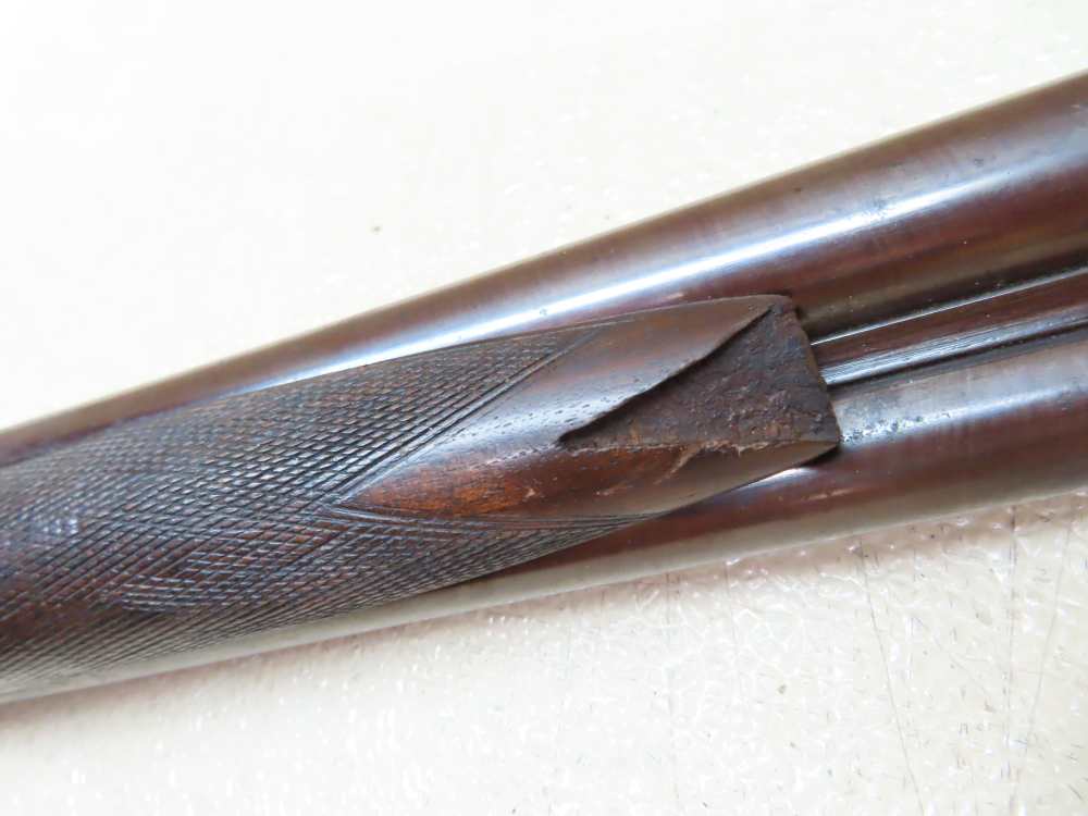 Antique Playfair Double-Barrel SXS Hammer Under Lever Shotgun Damascus -img-52
