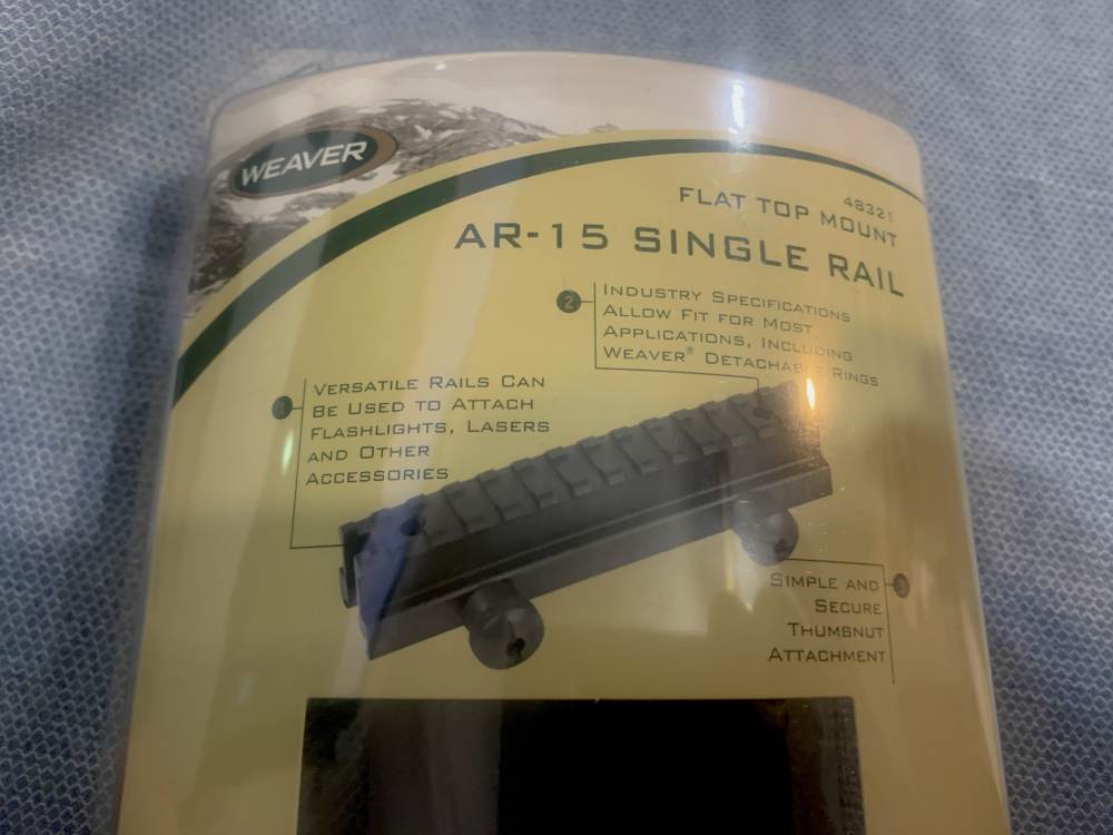 Weaver AR-15 Single Rail Base, Flat Top Mount, #48321, New Old Stock-img-0